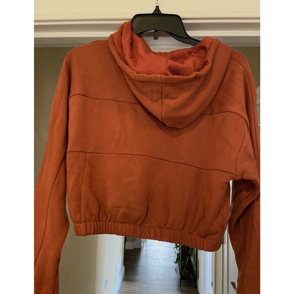 Women's ADIDAS CROPPED HOODIE Size SMALL (FH7636) NEW Sweatshirt - Picture 4 of 5